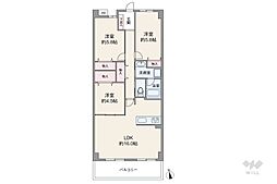 サンヴェール芦屋翠ケ丘 3LDKの間取図画像