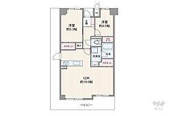 レジデンス芦屋くすのき 2LDKの間取図画像