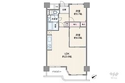 ジークレフ第2武庫川 2LDKの間取図画像