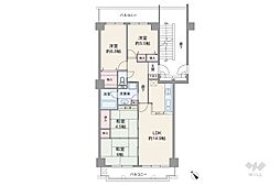 グランドヒル西宮高座台マンションA棟 4LDKの間取図画像