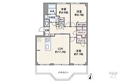 ニューセンバハイツ 3LDKの間取図画像