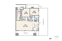 ディークラディア豊中少路プレビシオンコート 2LDKの間取図画像