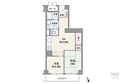 メゾンドール千里泉ケ丘1号館 2DKの間取図画像