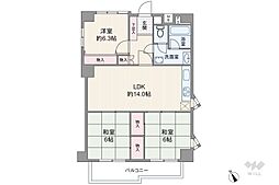 グリーンハウス豊中 3LDKの間取図画像