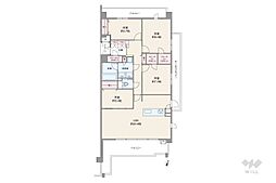 新千里桜ヶ丘メゾンシティ四番館 4LDKの間取図画像
