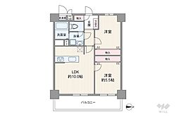 新大阪スカイハイツ 2LDKの間取図画像