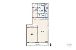 チサンマンション新大阪十番館 1LDKの間取図画像