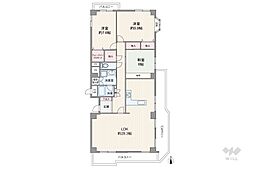 北千里セントポリアD-11棟 3LDKの間取図画像