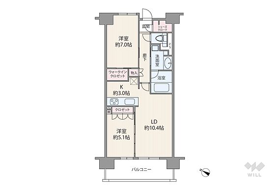 間取りは専有面...
