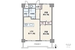 レック淀川 2LDKの間取図画像