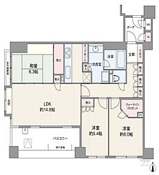 メロディーハイム北千里古江台弐番館 3LDKの間取図画像