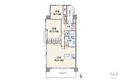 ブランズ千里桃山台 2LDKの間取図画像
