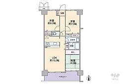 パレ千里 3LDKの間取図画像