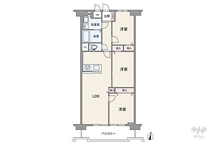 3LDK 間取り
