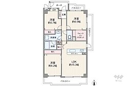 ヴィルヌーブ緑地公園 3LDKの間取図画像