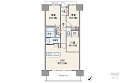 メイツ上新庄 3LDKの間取図画像