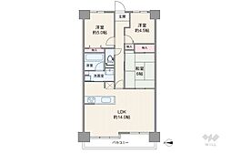 コスモシティ森林公園弐番館 3LDKの間取図画像