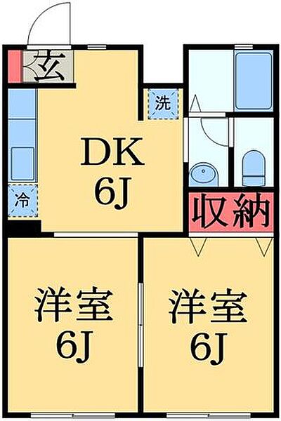 千葉県大網白里市みどりが丘１丁目(賃貸アパート2DK・2階・39.74㎡)の写真 その2
