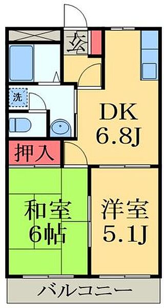 千葉県大網白里市みどりが丘２丁目(賃貸アパート2DK・2階・41.00㎡)の写真 その2