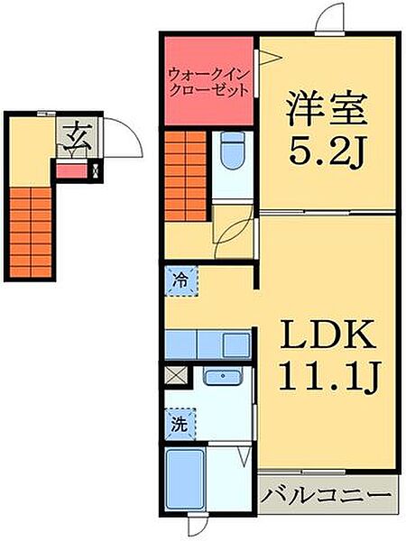 千葉県市原市姉崎(賃貸アパート1LDK・2階・43.47㎡)の写真 その2