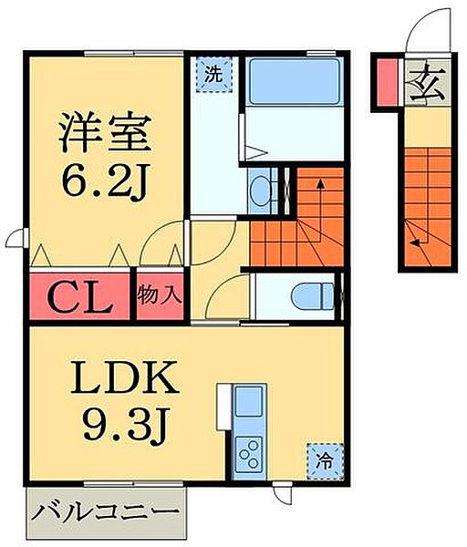 千葉県千葉市中央区今井３丁目(賃貸アパート1LDK・2階・42.40㎡)の写真 その2