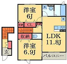 千葉県茂原市中の島町（賃貸アパート2LDK・2階・61.30㎡） その2