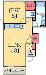 JR外房線 大網駅 徒歩24分の賃貸アパート 1階1LDKの間取り