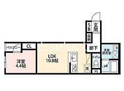 JR京葉線 蘇我駅 徒歩4分の賃貸マンション 3階1LDKの間取り