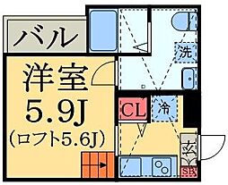 JR京葉線 蘇我駅 徒歩10分の賃貸アパート 2階1Kの間取り