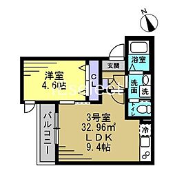 京成千原線 千葉寺駅 徒歩11分の賃貸アパート 1階1LDKの間取り