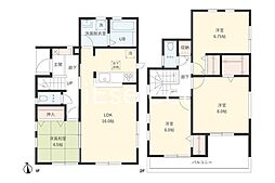 JR外房線 鎌取駅 4.4kmの賃貸一戸建て 2階4LDKの間取り