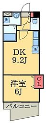 Patek蘇我 1LDKの間取図画像