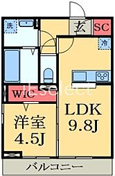 グランツ白金 1LDKの間取図画像