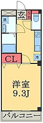 ルミナスワン 1Kの間取図画像