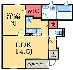 菜の花レジデンス 1LDKの間取図画像