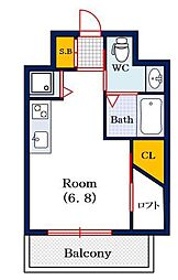 コーラルポワント難波WEST 1SKの間取図画像