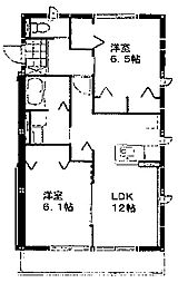 ハイム　von　Ｋ 1階2LDKの間取り