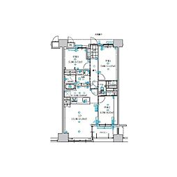 グリーンヒル別府北浜オーシャンレジデンス 3LDKの間取図画像