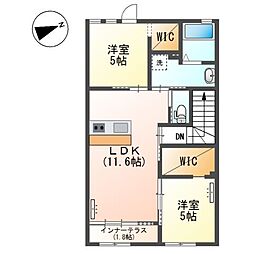 ラモンターニュ 2LDKの間取図画像