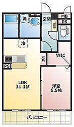 プレジャー希 1LDKの間取図画像