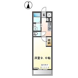 DeeDee山の手 1Kの間取図画像