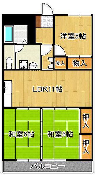 グレイスコート篠崎 ｜福岡県北九州市小倉北区篠崎4丁目(賃貸マンション3LDK・3階・65.00㎡)の写真 その2