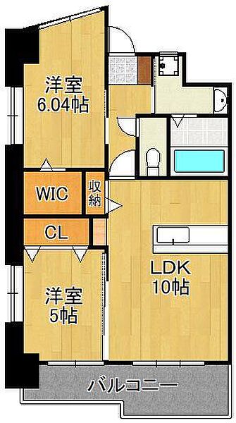 福岡県北九州市小倉北区金田2丁目(賃貸マンション2LDK・13階・52.03㎡)の写真 その2