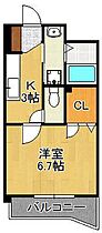 ボニート到津  ｜ 福岡県北九州市小倉北区下到津1丁目（賃貸マンション1K・3階・25.20㎡） その1