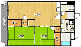 木本ビル  ｜ 福岡県北九州市小倉北区弁天町（賃貸マンション2LDK・5階・58.00㎡） その2