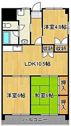 第17共立ビル 3LDKの間取図画像
