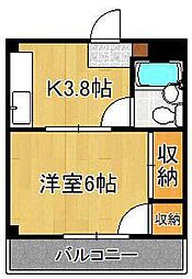 ディアコート 1Kの間取図画像