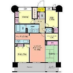 グランドパレスロイヤルコート大手町 4LDKの間取図画像