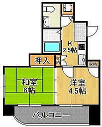 パール・デュー木町 2Kの間取図画像
