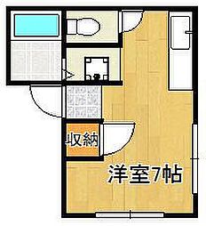 プレジールさかい ワンルームの間取図画像